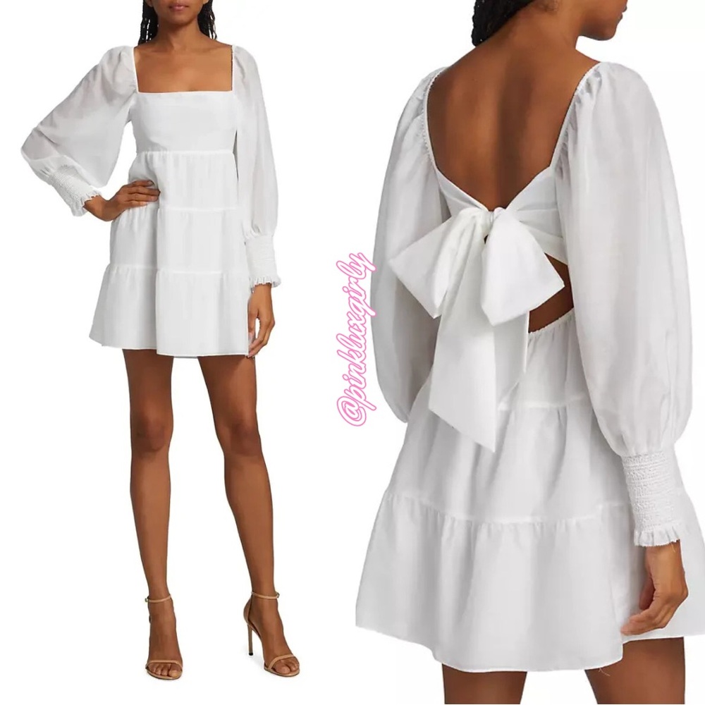 Alice + Olivia White Dress with Bow Detail. NWOT.